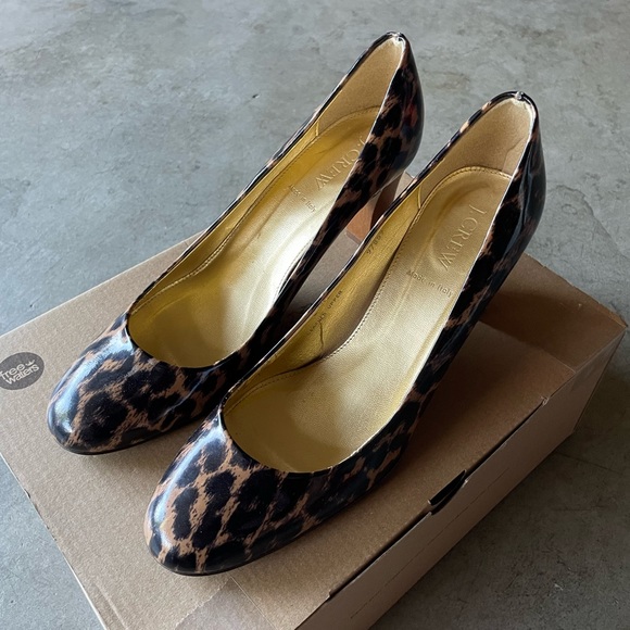 J.Crew Juliet Safari 'Made In Italy' Patent Leather Leopard Print Heels 9 Womens - Picture 2 of 5